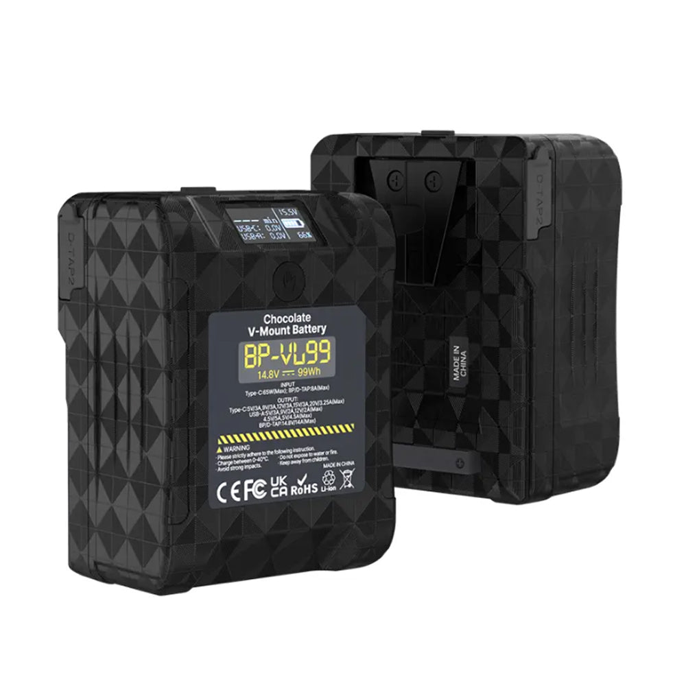 Ulanzi BP-VL99 26000mAh Portable V-Mount Battery with 65W Max PD Fast Charging, D-Tap and USB Type-C Ports, USB-A and AC Outputs with OLED Display and 8 Built-In Protection Mechanisms | P004CND1