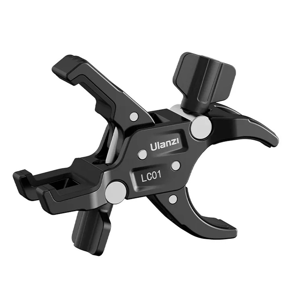 Ulanzi LC01 Super Clamp Mount for Light Stand with Dual Adjustable Clamps for Round (Up to 48mm) and Square (Up to 25x25mm) Tubes - Photography and Studio Lighting Accessories | T017