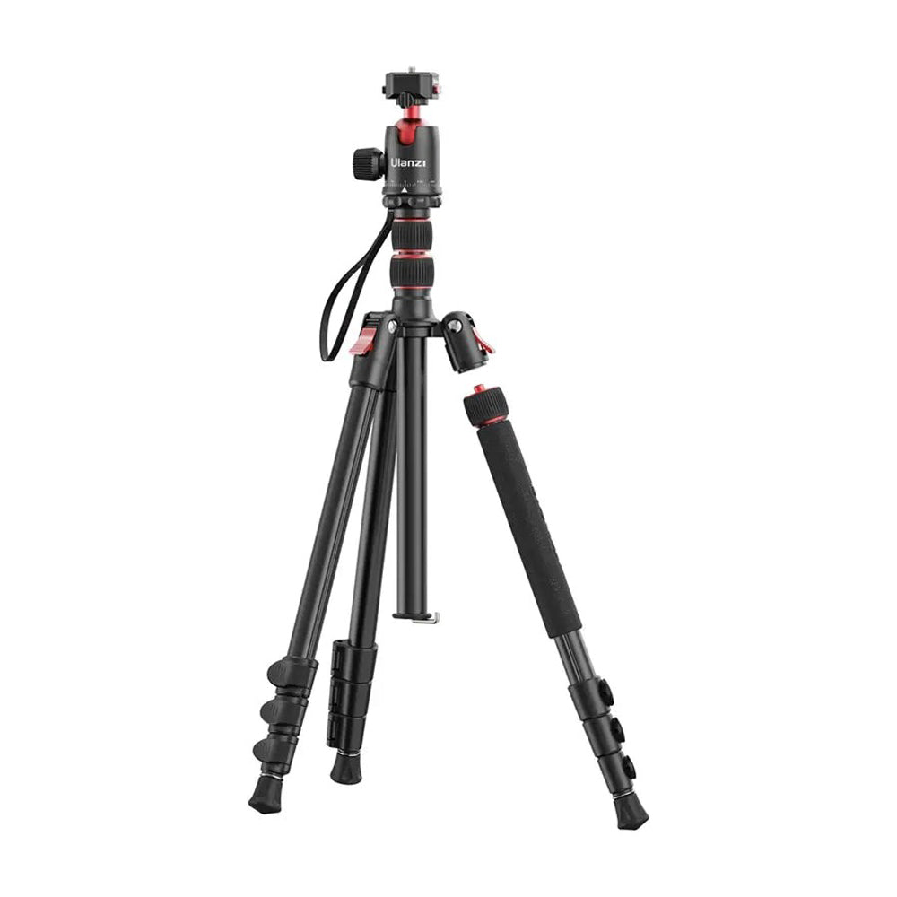 Ulanzi TT31 4-Section Aluminum Camera Tripod with Claw Quick Release System, Panoramic Ball Head, Monopod Function, Detachable 2-Section Center Column, 177cm Max Height and 4kg Payload Capacity for Sony, Fujifilm, Canon, Nikon, Lumix