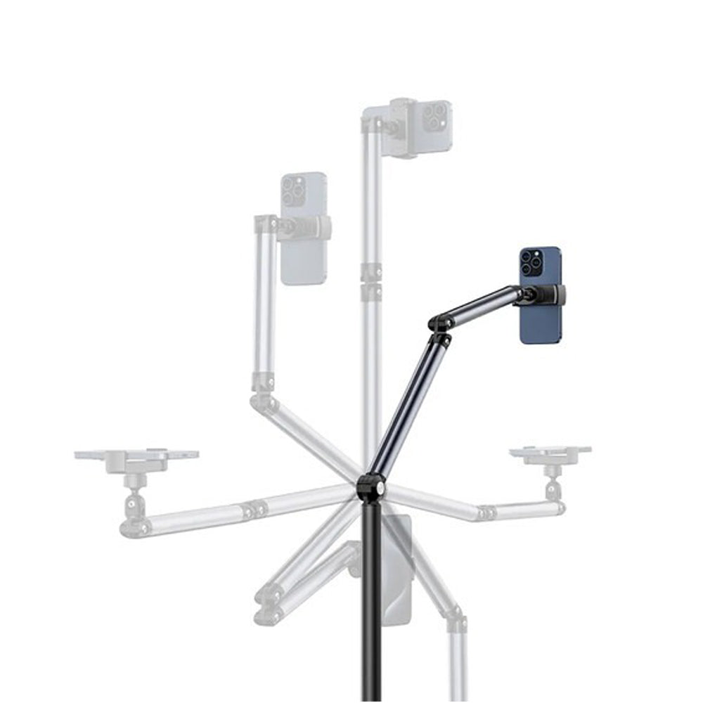 Ulanzi TH07 Overhead Smartphone Stand with Ball Head Phone Holder & Adjustable Arms for Live Streaming, Vlogging, and Photography | T095GBB1