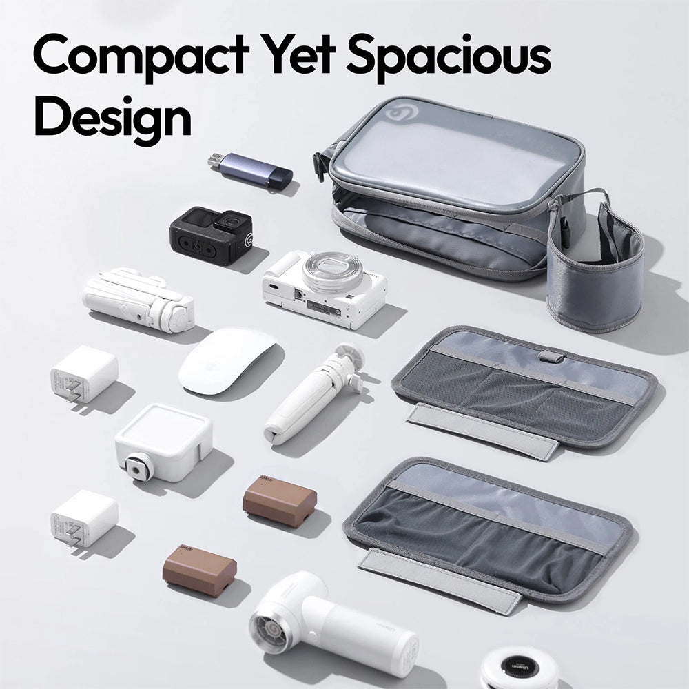 Ulanzi BP15 SeeClear Tech Pouch Kit Compact Organizer Storage Bag with Removable Dividers, Splashproof, Elastic Strap for Digital / Action Cameras, Pocket Sized LED Lights, Mini Tripods, Camera Batteries & Accessories | B168 | B169 | B170