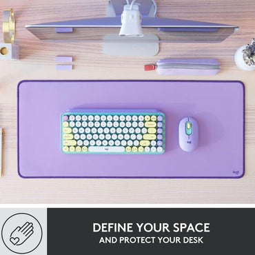 Logitech 30cm x 70cm Desk Mat Studio Series with Anti-Slip and Spill Resistant Base (MID GRAY)