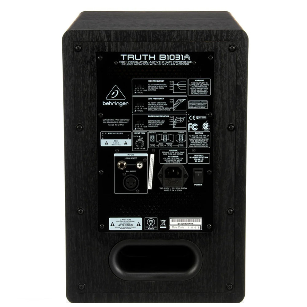 Behringer Truth B1031A High-Resolution Active 2-Way 150W Reference Studio Monitor with 8 Inches Kevlar Woofer, 1 Inch Silk Dome Tweeter, Built-in Overload Protection