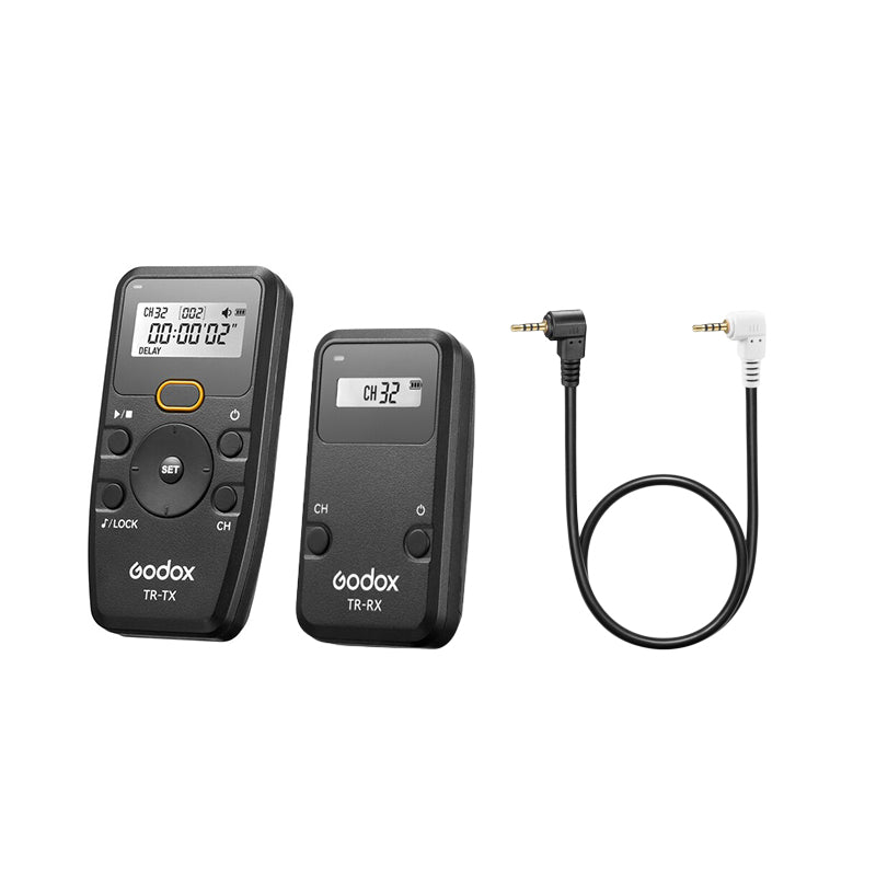 Godox TR Series 2.4GHz Wireless Timer Shutter Remote Control Transmitter Receiver with 100m Range, 6 Timer Shooting Modes for Canon, Nikon, Panasonic, Sony Camera Photography TR-N3