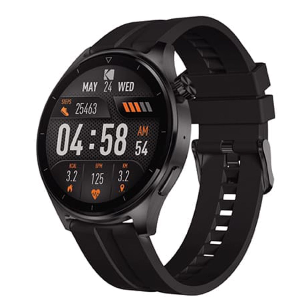 KODAK SW-7201 / SW-7202 Smart Watch IP67, Bluetooth 5.3, 1.45" Curved HD Full Touch Screen, 300mAh Max 5 Days Battery Life, Mobile GPS, Health Monitoring, Preloaded Watch Faces and Android iOS Compatible | Black, Silver