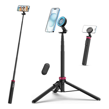 Ulanzi MT-84 MagSafe Magnetic Smartphone Selfie Stick Tripod for iPhone and Other MagSafe Devices - 7-Section Extendable Rod (up to 153cm) for Live Streaming, Vlogging, Photography, and Content Creation | T001