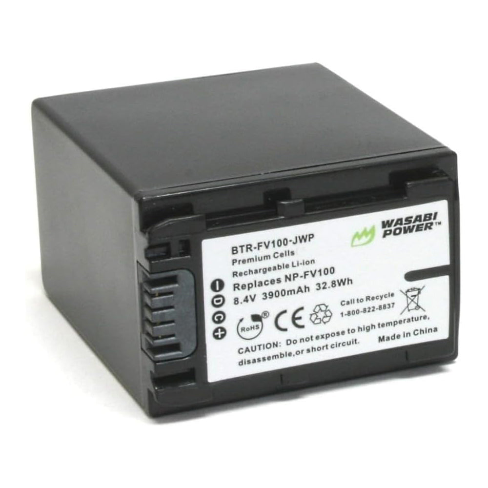 Wasabi Power (2-Pack) SONY NP-FV100 Battery and Dual Charger for NP-FV