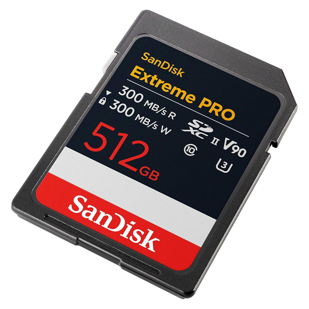 SanDisk Extreme Pro UHS II SDXC V90 U3 SD Memory Card with 300MB/s Read and 260 / 300MB/s Write Speed, Uninterrupted Cinema-Quality 8K, 4K, Full HD Video Support |512GB | JG Superstore