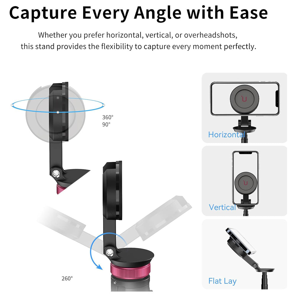 Ulanzi MT-84 MagSafe Magnetic Smartphone Selfie Stick Tripod for iPhone and Other MagSafe Devices - 7-Section Extendable Rod (up to 153cm) for Live Streaming, Vlogging, Photography, and Content Creation | T001