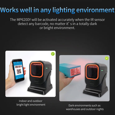 Logicowl OJ-MP6200 1D 2D Grocery supermarket barcode scanner QR Code Omni directiol CCD