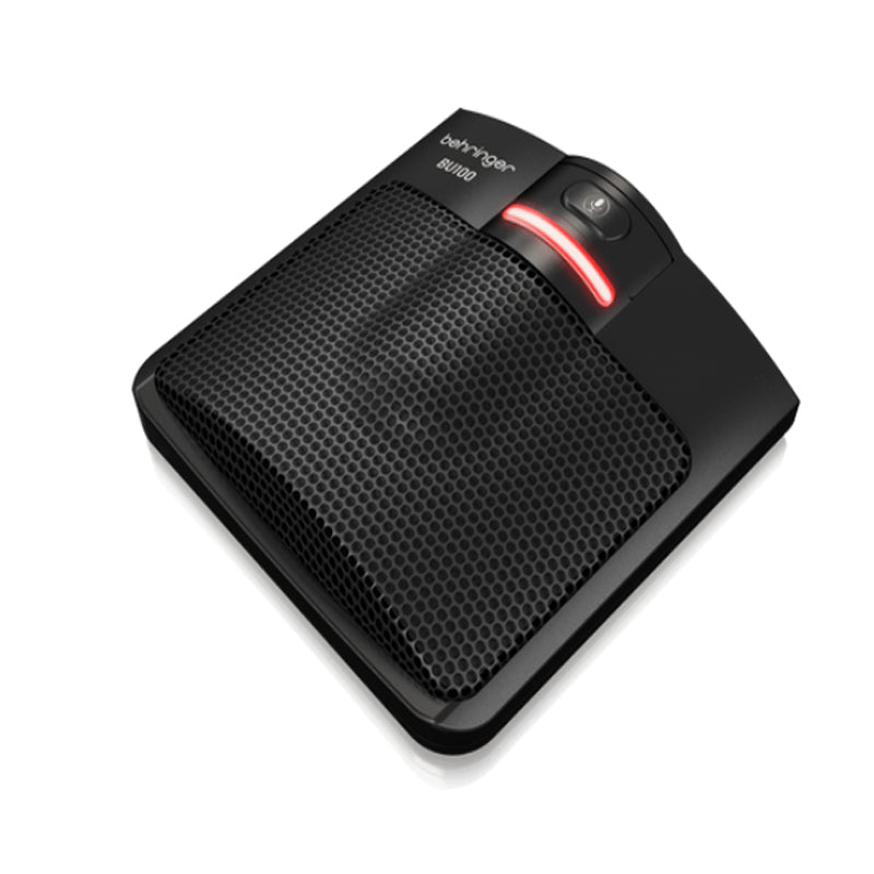 Behringer BU100 USB 2.0 Boundary Electret Condenser Microphone for Dedicated Vocal Applications with Semi-Cardioid Pattern, Built-in 3.5mm Headphone Port, Onboard Mic Mute Switch with LED Indicator, 50Hz to 18kHz Frequency Response