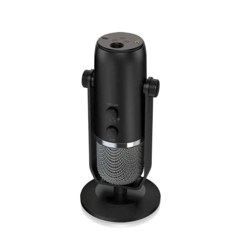 Behringer BIGFOOT All-In-One USB Studio Condenser Microphone with 4 Pickup Modes, Onboard Headphone Amplifier 3.5mm TRS Output Jack, Onboard Monitoring & Control, 20Hz–20kHz (-10dB) Frequency Range, USB mini-B
