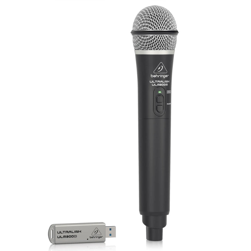 Behringer ULM300USB High-Performance 2.4 GHz Digital Wireless USB Dual Dynamic Microphone System with Dual-Mode USB Receiver, 61m Max. Operating Range, Unidirectional Polar Pattern, 24-hour Battery Life, Onboard Volume & Mute Controls