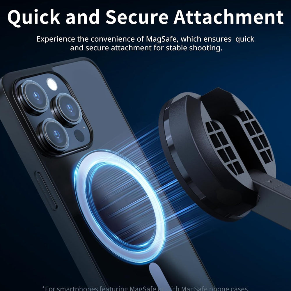 Ulanzi MT-84 MagSafe Magnetic Smartphone Selfie Stick Tripod for iPhone and Other MagSafe Devices - 7-Section Extendable Rod (up to 153cm) for Live Streaming, Vlogging, Photography, and Content Creation | T001