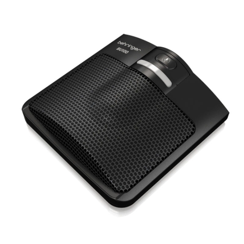 Behringer BU100 USB 2.0 Boundary Electret Condenser Microphone for Dedicated Vocal Applications with Semi-Cardioid Pattern, Built-in 3.5mm Headphone Port, Onboard Mic Mute Switch with LED Indicator, 50Hz to 18kHz Frequency Response