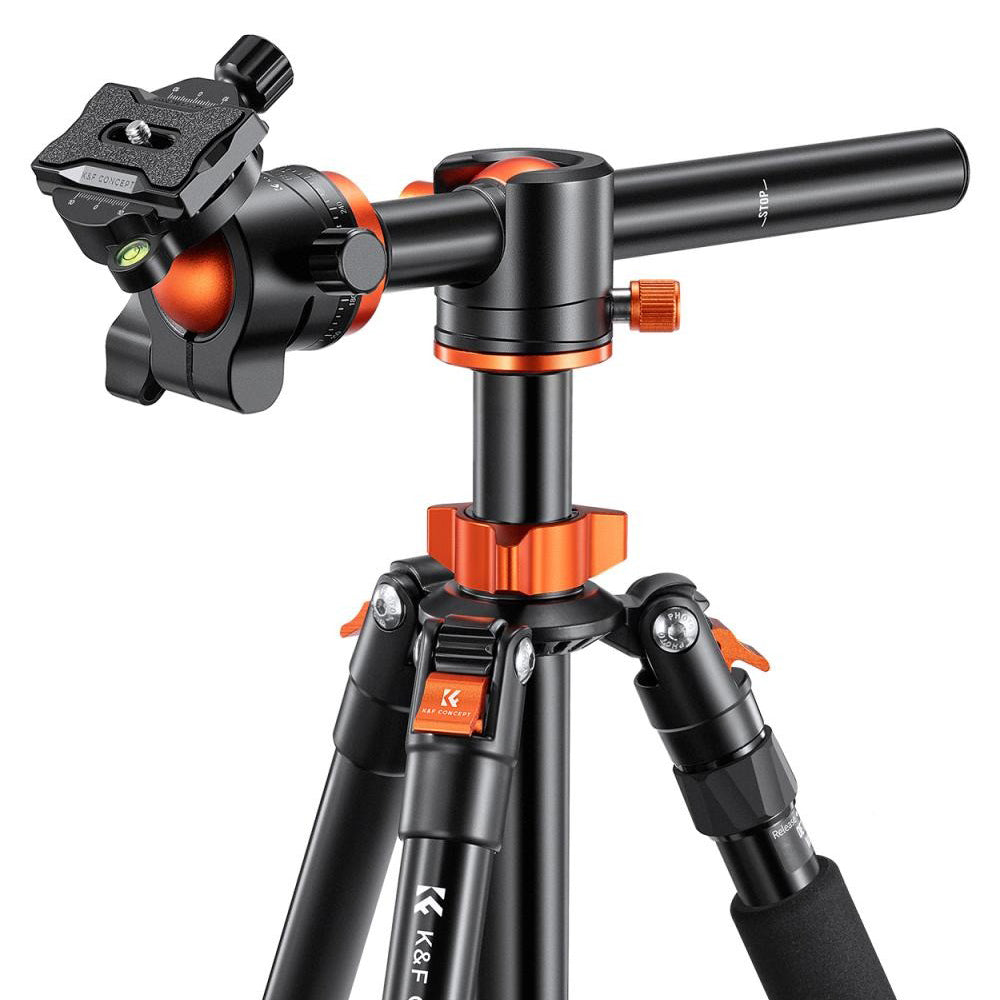 K&F Concept KF09 Series 2-in-1 Aluminum Multifunctional Camera Tripod Monopod Detachable 67"/1.7m Transverse Center with Inverted & Overhead Shooting, 10kg Load, Twist Lock, 28mm Metal Ball Head for DSLR Canon Nikon Sony | KF09-085V1