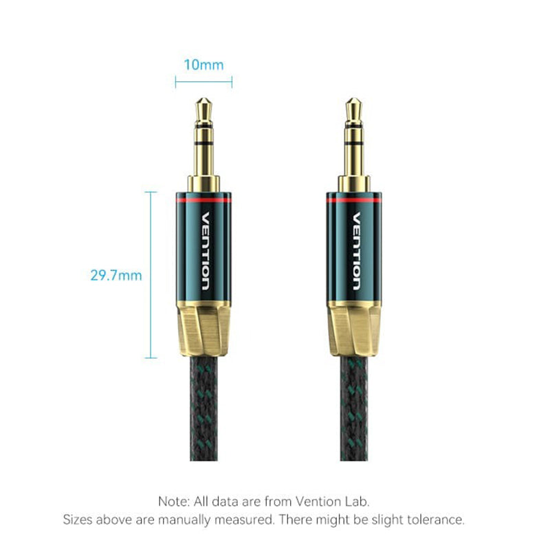 Vention (8 Meters) TRS 3.5mm Male to Male Audio Extension Cable Cotton Braided Green Copper Type Gold-Plated Hi-Fi Video Stereo Music for Smartphones, Car, Speaker, Headset | BAYGK