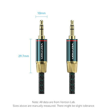 Vention (8 Meters) TRS 3.5mm Male to Male Audio Extension Cable Cotton Braided Green Copper Type Gold-Plated Hi-Fi Video Stereo Music for Smartphones, Car, Speaker, Headset | BAYGK