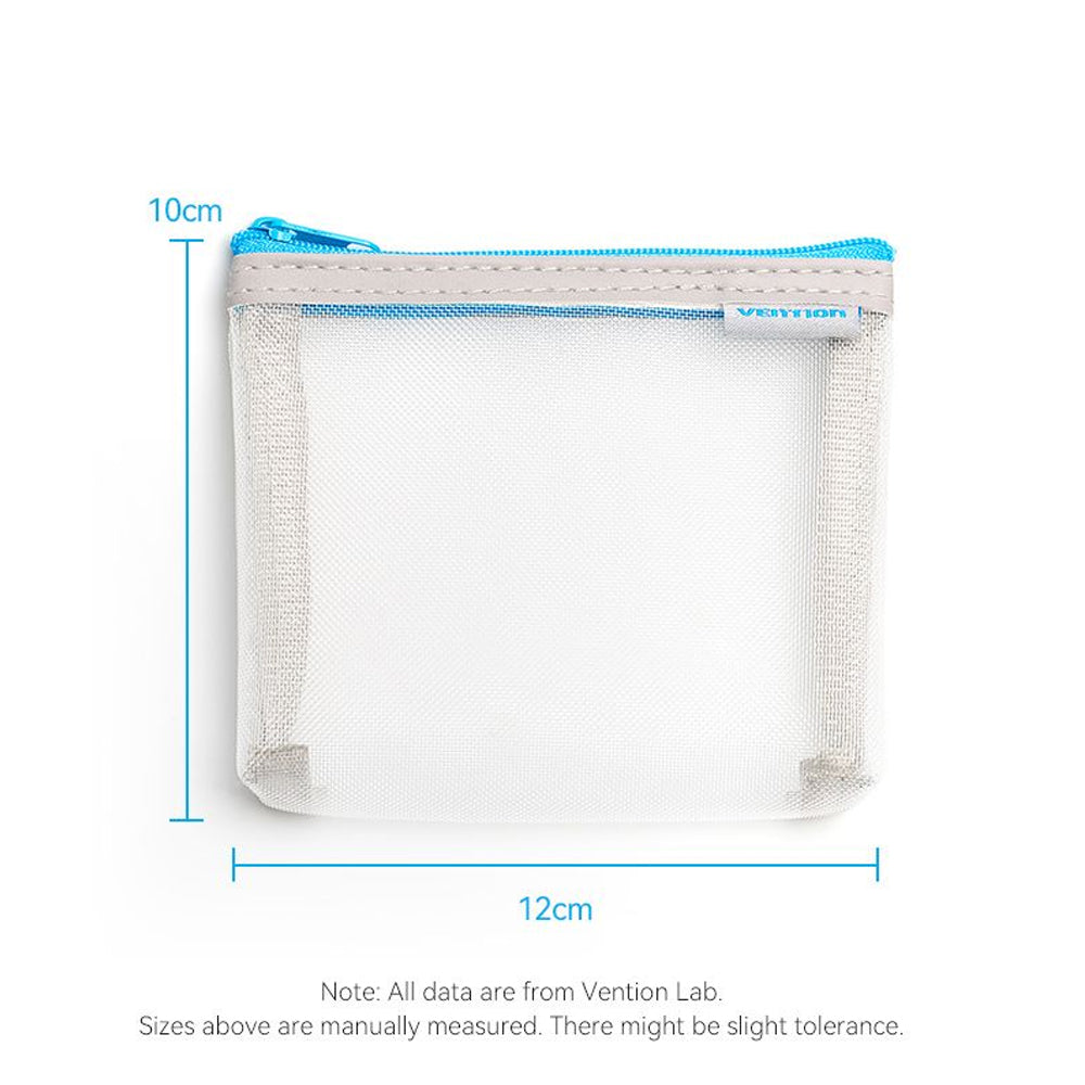 Vention 10 x 12 cm Electronic Accessories Personal Nylon Mesh Storage Bag with Pack of 6 for Power Adapter, Charging Data Cables, USB Hub, Flash Drives, SD/TF Memory Cards, Cosmetics | KREH0