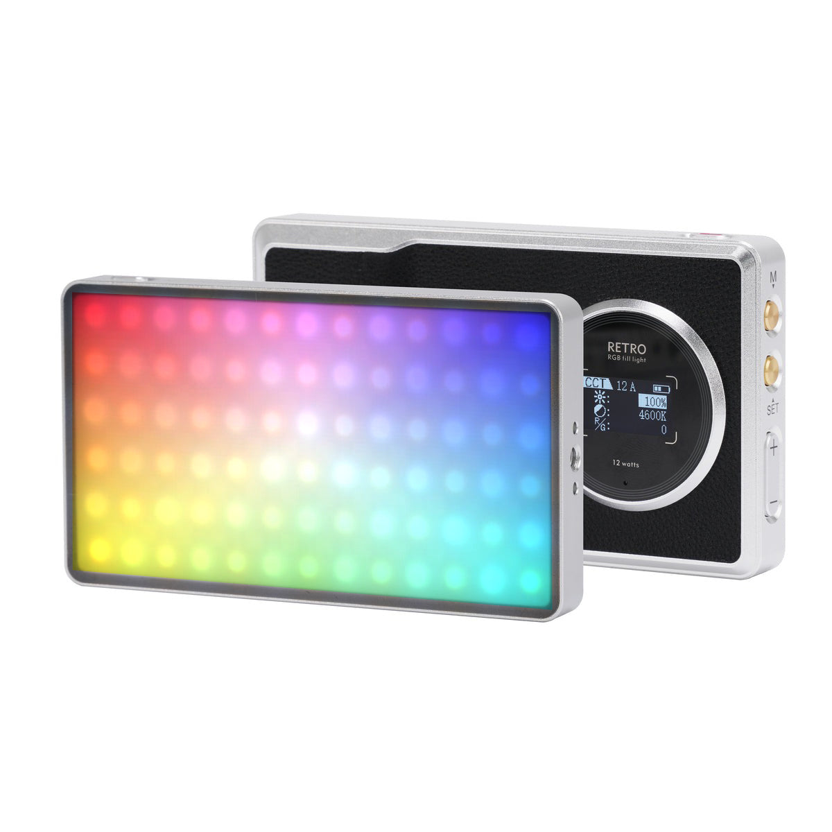 Viltrox RETRO 12X RGB Pocket LED Fill Light 2500-8500K with 26 Lighting Effects, Mobile App Control & Powerbank Mode for Smartphones & Digital Camera Photography