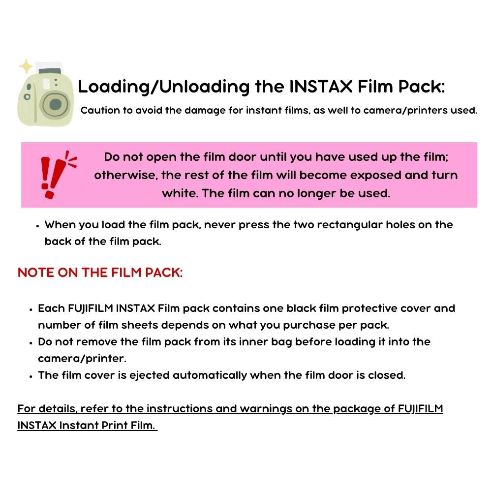 FUJIFILM Instax Mini Photo Slide Film Pack (10 Sheets) for Instax Mini Film Cameras