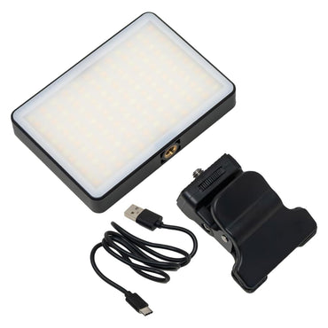 Wasabi Power Clip On Bi-Color LED Video Fill Light with USB A to Type C Charging Cable, Built-in 1950mAh Rechargeable Battery and 1/4" Attachment Hole for Tripod, Smartphone, Laptop, PC, Desktop Computer, Camera