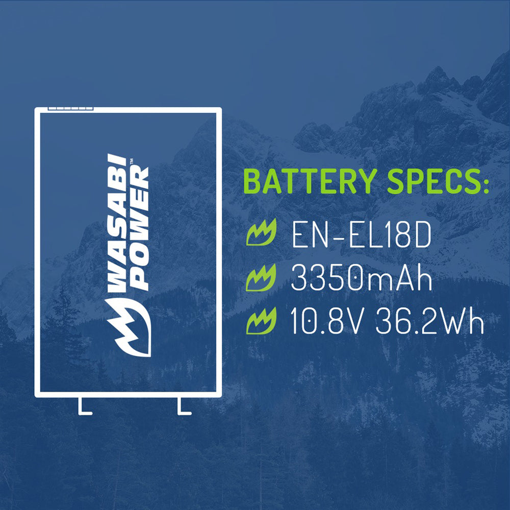 Wasabi Power Nikon EN-EL18D ENEL18D Battery for Nikon D4 D4S D5 D6 DSLR and Z9 Mirrorless Camera
