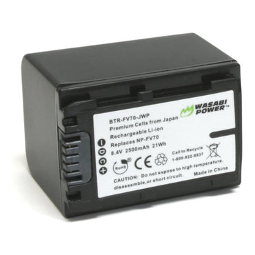 Wasabi Power SONY NP-FV70 Battery and Dual Charger for NP-FV50 NPFV70 NP-FV100 V-Series Batteries and Select Sony Handycam FDR-AX700 FDR-AX100 FDR-AX53 NEX-VG900 NEX-VG30 HXR-NX70U HXR-NX30U HXR-NX3D1U HXR-MC50U DEV-5 Video Camera