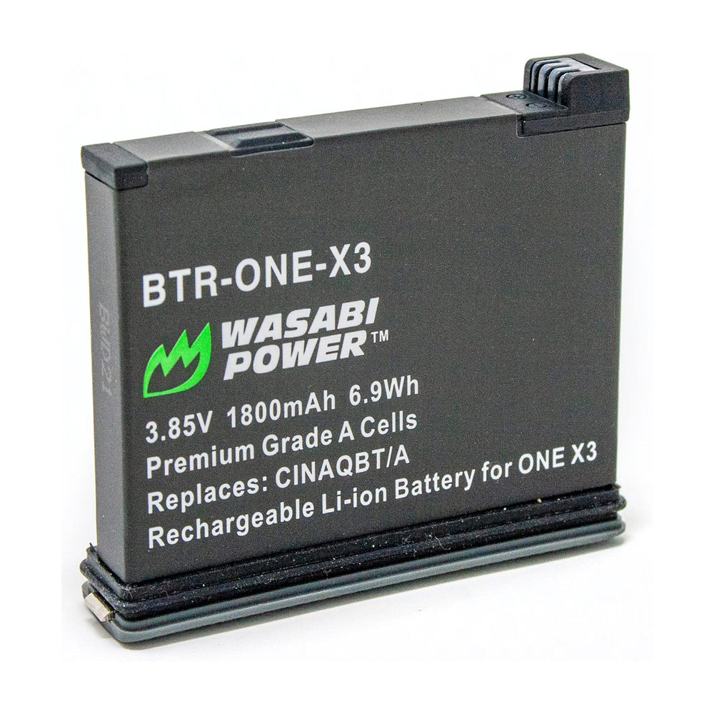 Wasabi Power Rechargeable Battery (2-Pack) 3.85V 1800mAh with USB Dual Charger Kit for Insta360 X3 Camera