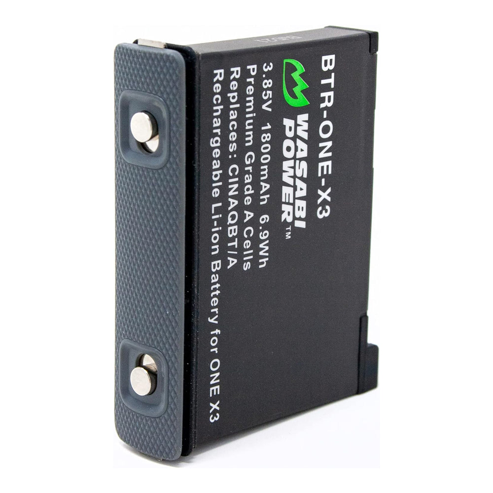 Wasabi Power Rechargeable Battery (2-Pack) 3.85V 1800mAh with USB Dual Charger Kit for Insta360 X3 Camera