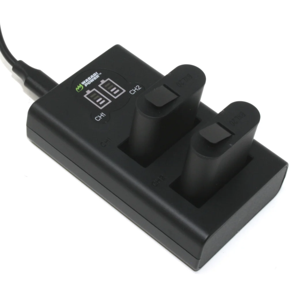 Wasabi Power (2 Pack) 3.85V 1900mAh Rechargeable Battery and Triple Bay Charger with LED Power Indicators, USB Micro and Type-C Ports for GoPro HERO 13 Black Action Camera