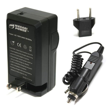 Wasabi Power Panasonic DMW-BMB9 DMWBMB9 Battery Charger with Fold Out US Plug, Car Charger and Euro Plug Adapter for Panasonic Lumix DC-FZ80 DMC-FZ45 DMC-FZ47 DMC-FZ48 DMC-FZ60 DMC-FZ62 DMC-FZ70 DMC-FZ72 DMC-FZ100 DMC-FZ150 Digital Camera