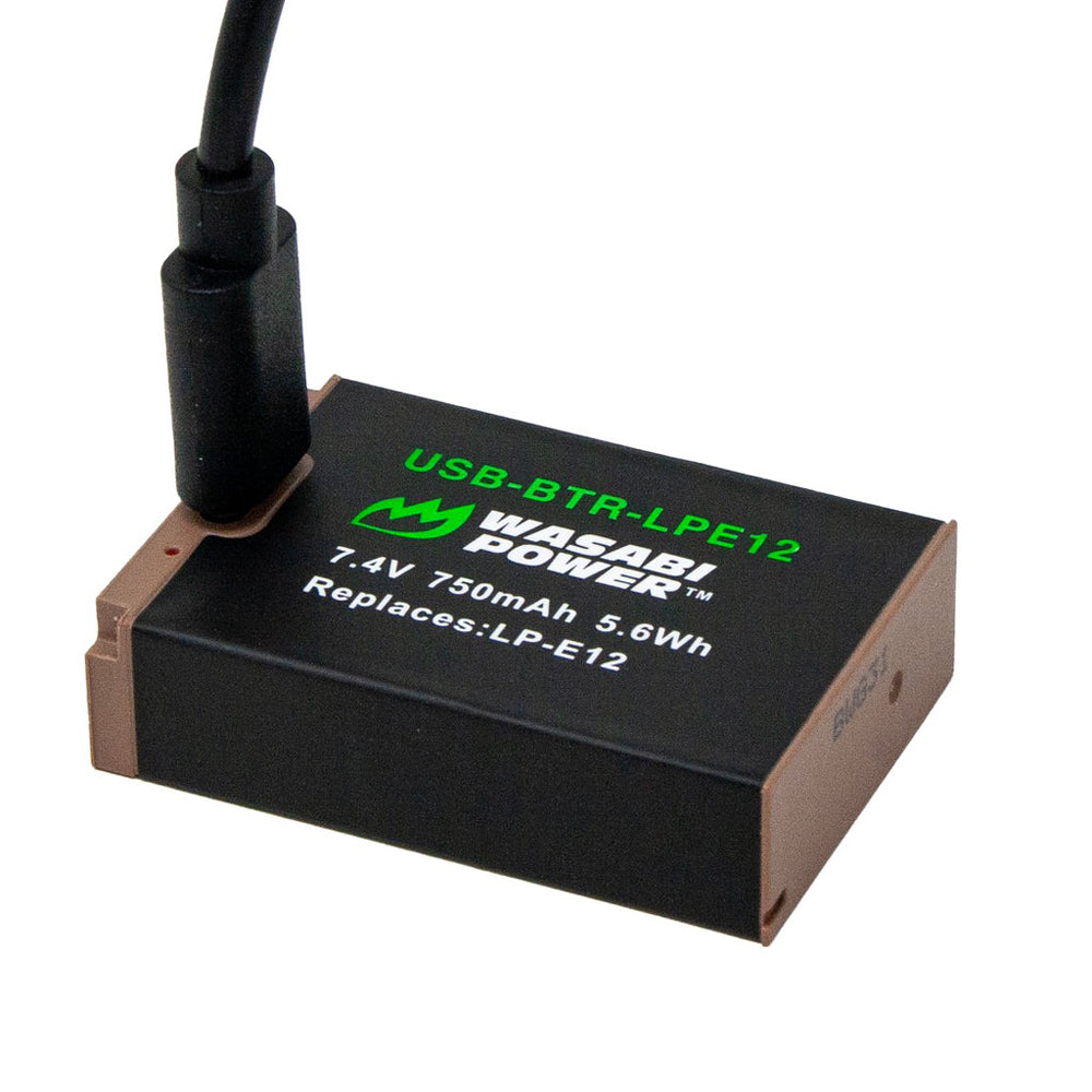 Wasabi Power Canon LP-E12 LPE12 Battery with USB Type C Fast Direct Charging for Canon EOS M M10 M2 M50 M50 Mark II M100 M200 100D and PowerShot SX70 HS Digital Camera