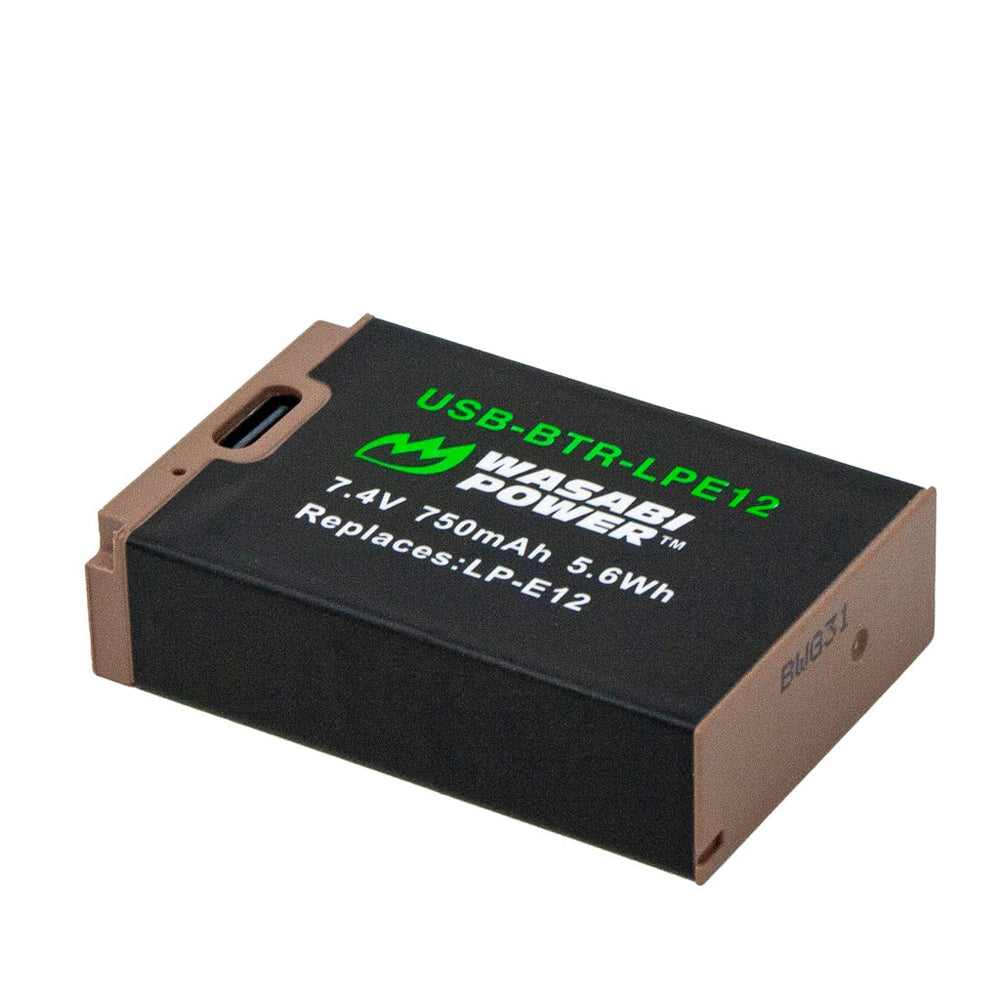 Wasabi Power Canon LP-E12 LPE12 Battery with USB Type C Fast Direct Charging for Canon EOS M M10 M2 M50 M50 Mark II M100 M200 100D and PowerShot SX70 HS Digital Camera