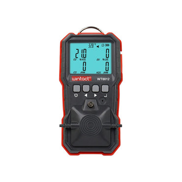 Wintact WT8812 Digital Compound Gas Monitor Meter for Carbon Monoxide, Hydrogen Sulfide, Oxygen, and Combustible Flammable Gas with Detachable Funnel Plate, Acrylic Siphon Tube, Monochromatic LCD Monitor, and Micro USB Charger / Data Cable
