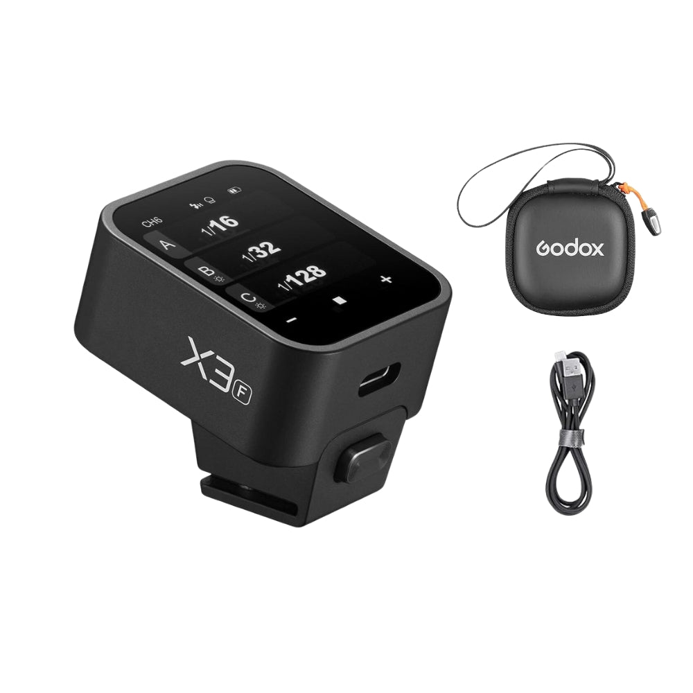 Godox X3 850mAh TTL Wireless Flash Trigger X3C X3N X3F X3S X3L Transmitter with OLED Touchscreen Display, 32 Channels & 99 IDs, 2.4GHz with Max 100m Range, High-Speed 1st & 2nd Curtain for Leica Canon Nikon FUJIFILM Sony