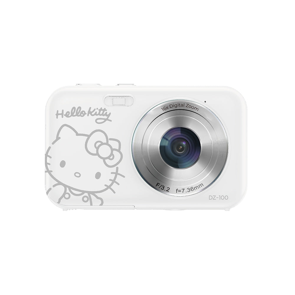 YASHICA x Hello Kitty Series (DZ-100) Compact Digital Camera Point and Shoot 44 Megapixel F/3.2 36mm with 1080p Video, 16x Digital Zoom, 700mAh Li-ion Battery, Max 64GB TF / MicroSD Card Support, 2.4" Screen Display | Pink, White