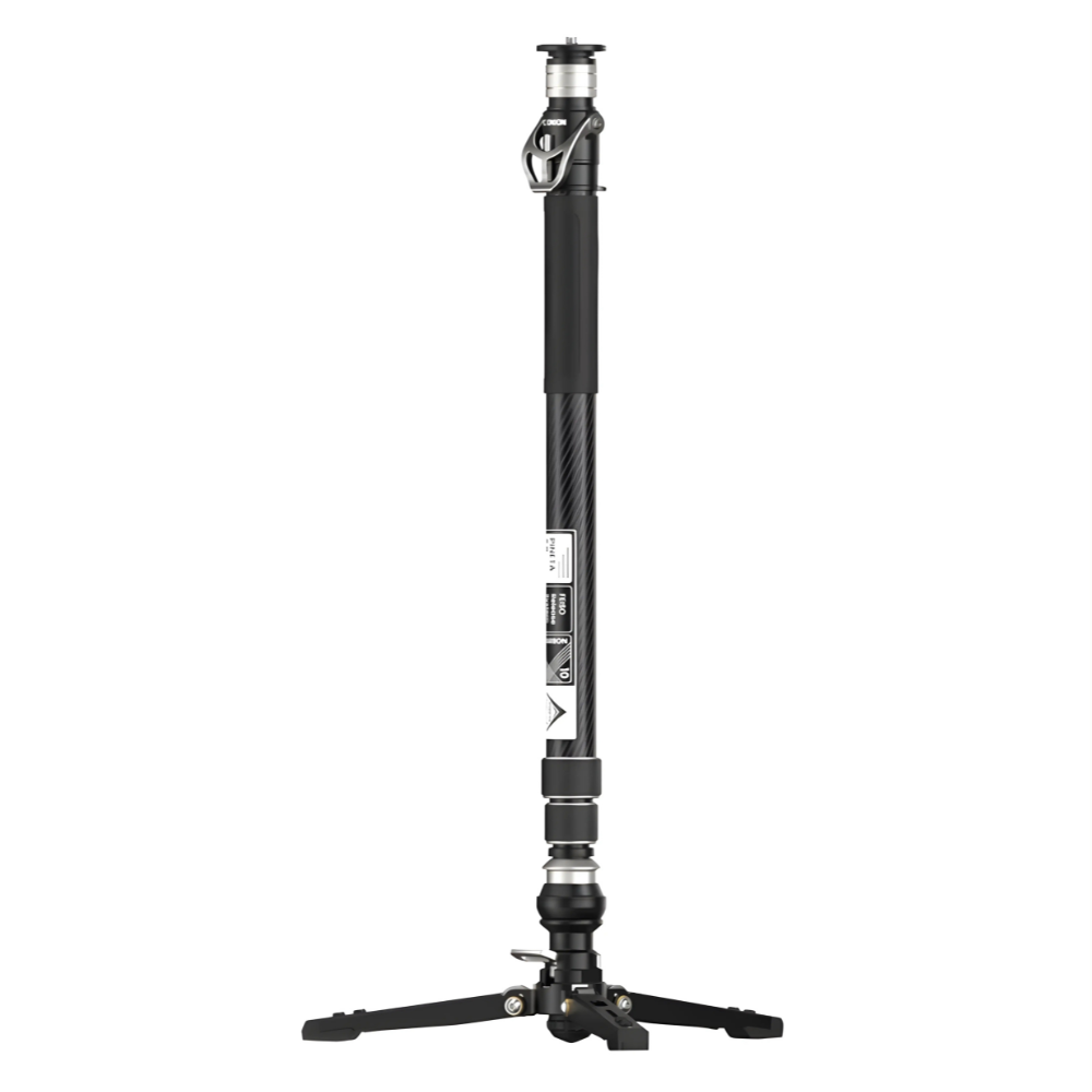 YC ONION PINETA 2.0 Carbon Fiber Monopod with Pedal Base & FH60 Fluid Head, QR FEISO Release System, 6KG Max Payload Capacity, 168cm Max Height, Folding Articulated Base, 1/4" & 3/8" Screw for DSLR Mirrorless Cinema Camera | MQC15860