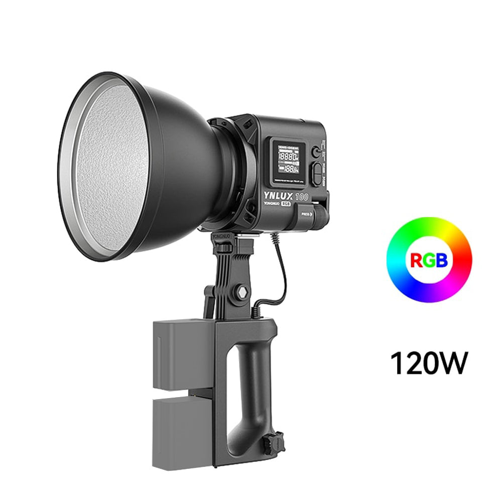 Yongnuo YNLUX100 100W Handheld COB 3200-5600K LED Fill Light Kit with LCD Display, Lighting Effects, Bowens Mount for Outdoor Photography