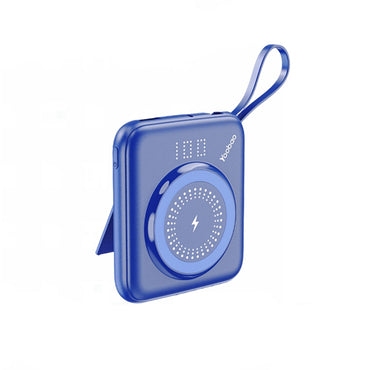 Yoobao W1 10000mAh 22.5W+PD20W Power Bank Built-In Magnetic Fast Charging with USB Type C/ Lightning/ Micro Cable, LED Display and Stand Function for Phone, Tablet, Camera, iPhone, Android Smartphone - Blue, Green | Powerbank