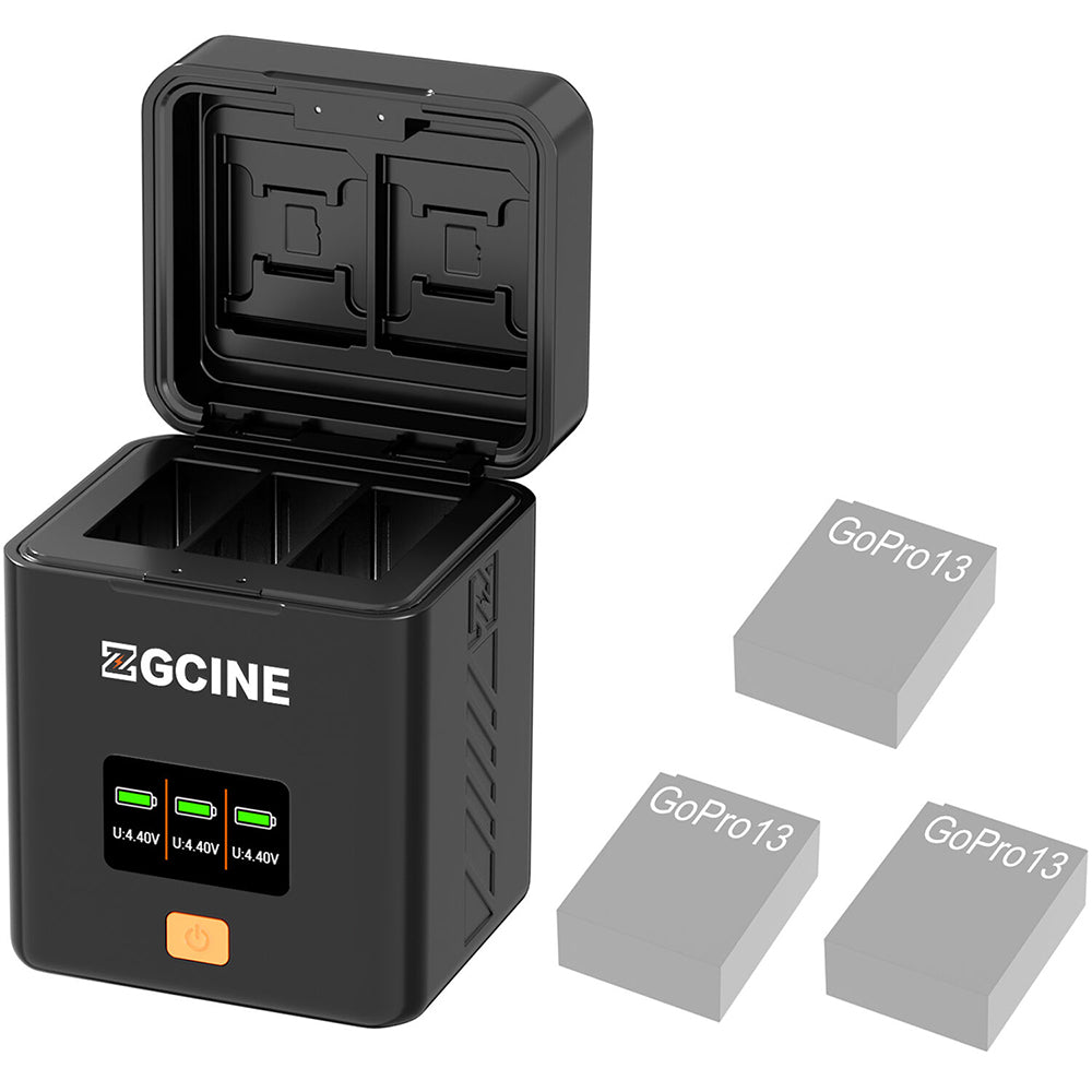 ZGCINE Triple Bay Battery Charging Case for GoPro Hero 13 Batteries Charger