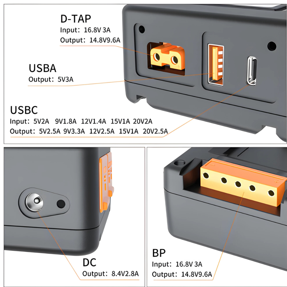 ZGCINE ZG-V50 50Wh / ZG-V99 99Wh / ZG-V160 142Wh 14.8V V-Mount Battery with PD Fast Charging, USB-C, D-Tap, OLED Display, Pocket-Size Design for Mobile Phones, Cameras, LED Lights, Monitors, Video Equipment, Studio & Content Creation