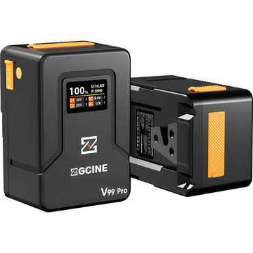 ZGCINE ZG-V99Pro V-Mount Battery 14.8V 99Wh 6400mAh with PD100W Fast Charging, OLED Display, USB-C, D-Tap, BP Input/Output and DC Outputs for Cameras, LED Lights, Monitors, Mobile Phones and Other Digital Equipment | Black | Orange