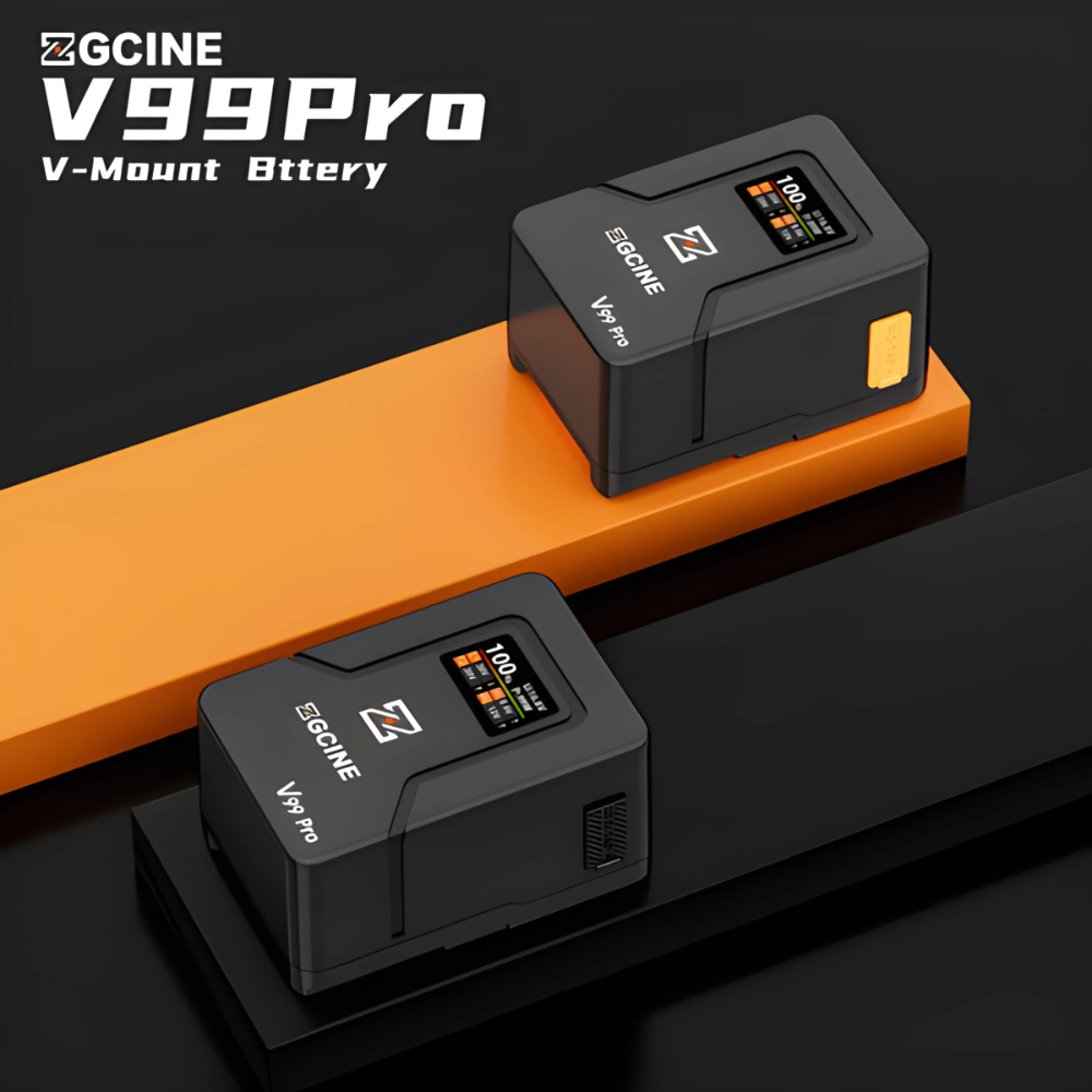 ZGCINE ZG-V99Pro V-Mount Battery 14.8V 99Wh 6400mAh with PD100W Fast Charging, OLED Display, USB-C, D-Tap, BP Input/Output and DC Outputs for Cameras, LED Lights, Monitors, Mobile Phones and Other Digital Equipment | Black | Orange