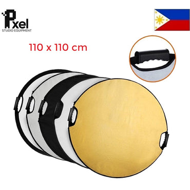 Pxel RF-11X11 5 in 1 43inch / 110cm Round Reflector with Grip Handle for Photography Photo Studio Lighting & Outdoor Lighting