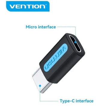 Vention USB-C Male to Micro USB-B Female Adapter with High-Speed 480Mbps Transfer Speed for Phone, Tablet, Laptops