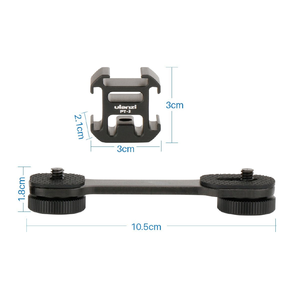 Ulanzi PT-3 Metal Extention Bar 3 Cold Shoe Mounts for Zhiyun Smooth 4/DJI