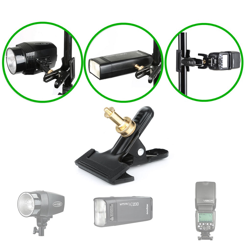 Pxel AA-CT4 Heavy Duty Metal 1/4" Camera Clip Clamp Flash Reflector Holder Mount for Studio Backdrop Camera