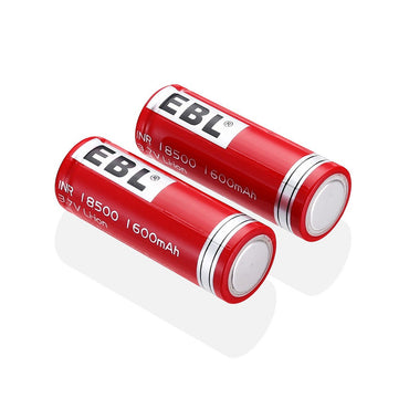 EBL LN-8205 3.7V 18500 1600mAh Li-Ion Lithium Ion Rechargeable Battery for Portable and Emergency Electronics (Pack of 2)