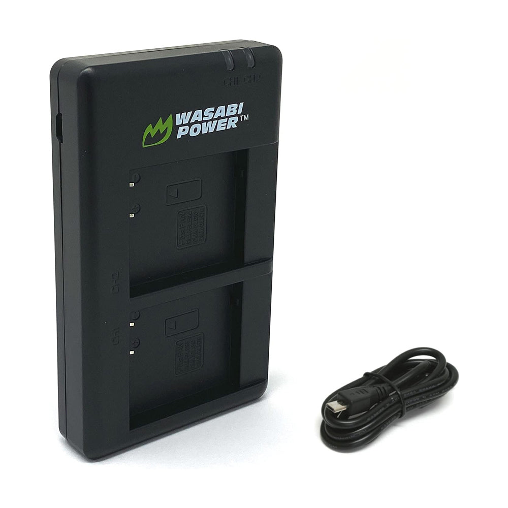 Wasabi Power Battery (2-Pack) and Dual USB Charger for Panasonic DMW-BLE9, BLE9 DMW-BLG10 BLG10 and Panasonic Lumix DMC-GF3, DMC-GF5, DMC-GF6, DMC-GX7, DMC-GX85, DMC-LX100, DMC-ZS60, DMC-ZS100 | JG Superstore